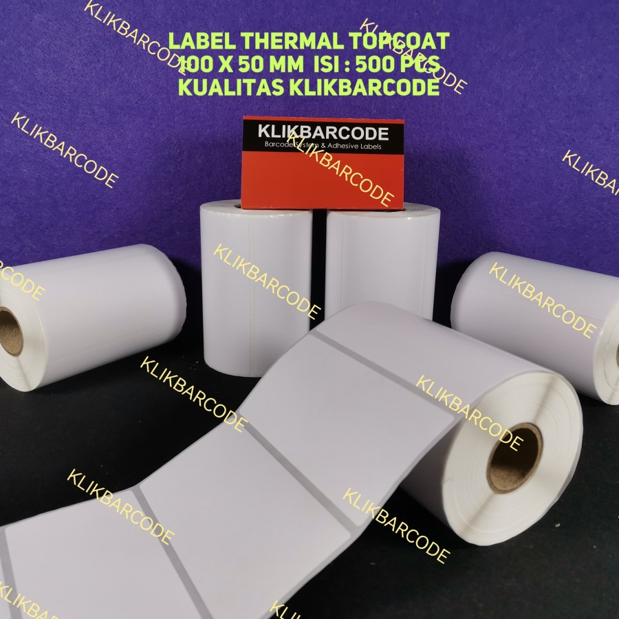 

Label Thermal 100 x 50 mm Kertas Stiker Printer Barcode 100x50mm isi 500 Pcs Bahan Premium
