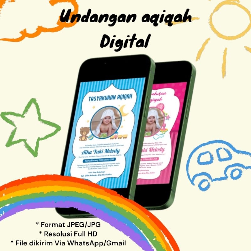 UNDANGAN AQIQAH DIGITAL GAMBAR / JPEG / JPG