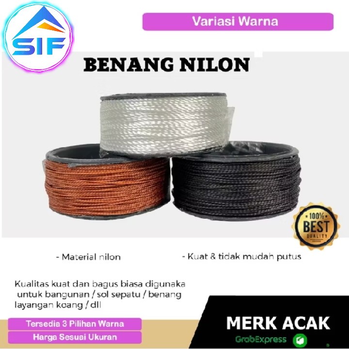 Benang Nilon Sol Sepatu Warna Putih Hitam Cokelat Per Roll Benang Bangunan Nylon Bendera Layangan Ku