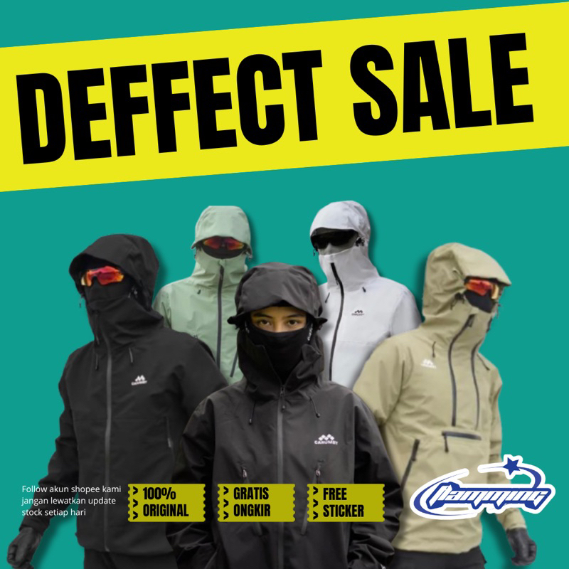 Jaket Gunung Gorpcore Carumby DEFFECT SALE Drizzle, Monsoon, dan Aoki