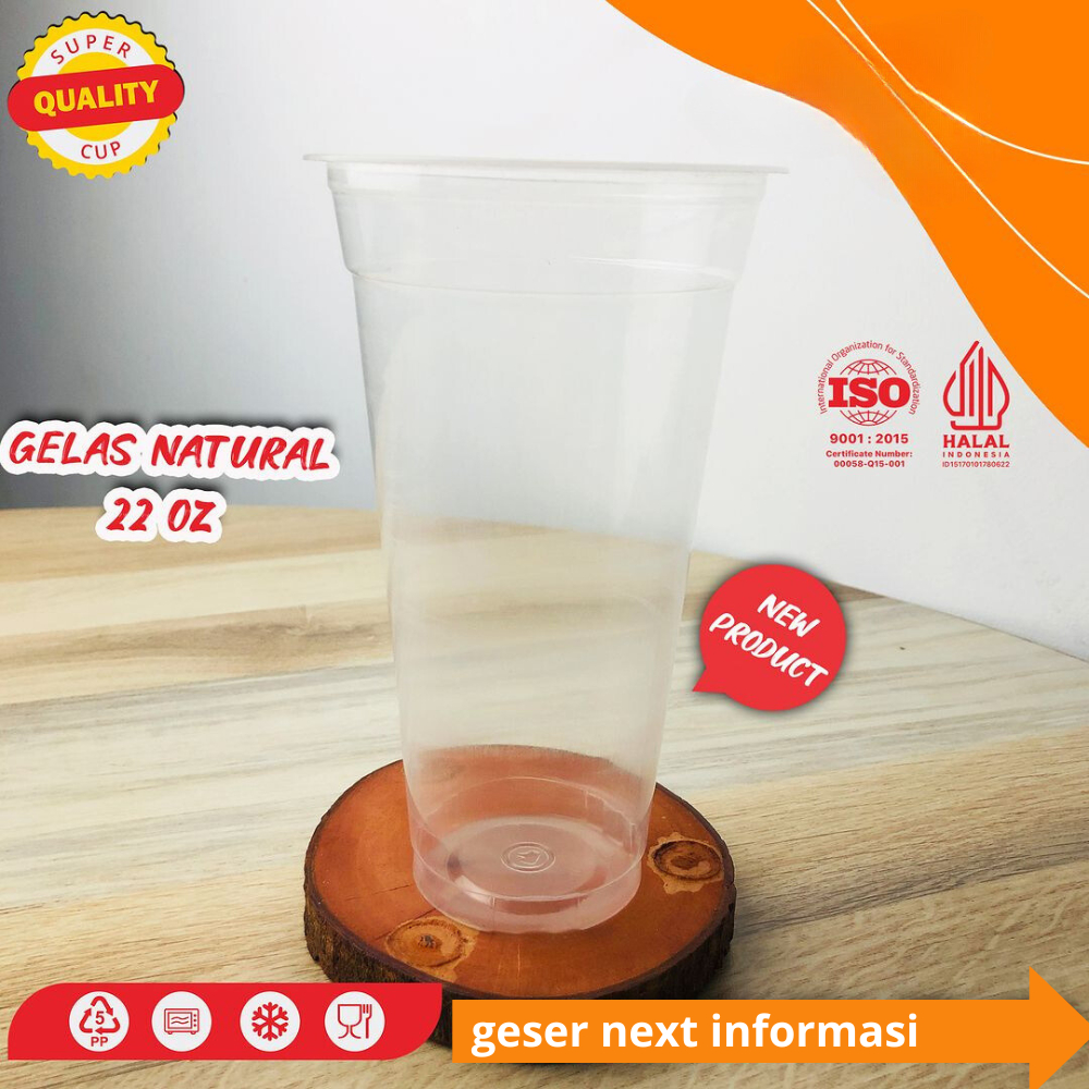 Gelas Cup 22oz Slim Gelas Cup 18oz Slim Gelas Plastik 22oz 18oz Slim Gelas Es Teh Solo Gelas Es