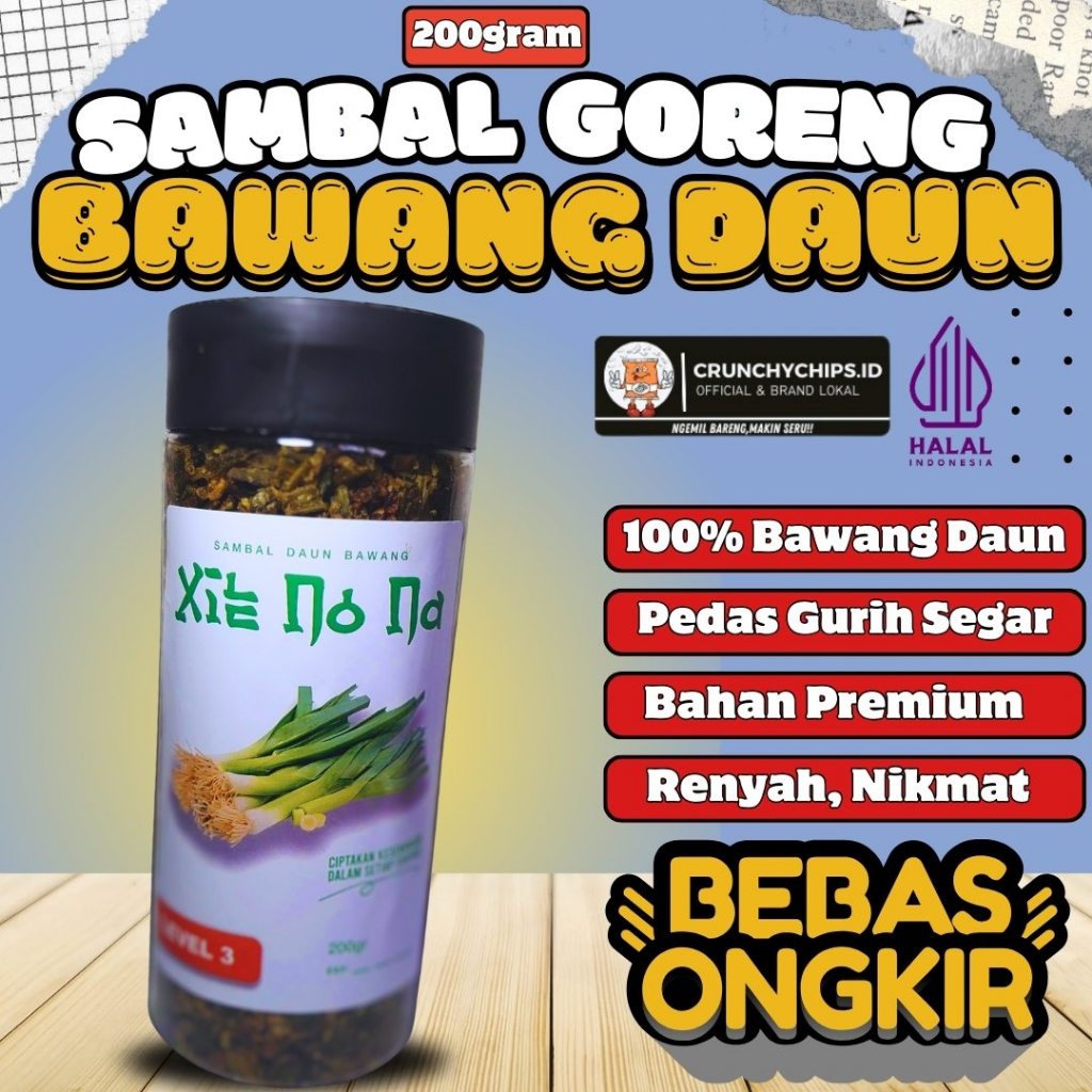 

Crunchychipsid Bawang Goreng Daun Kering Asli Premium Rasa Pedas Original Tanpa Pengawet Kriuk 200gr