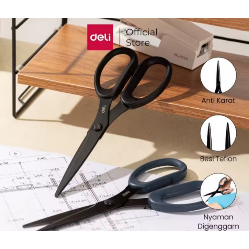 

Deli Scissors / Gunting Serbaguna Anti Karat Pisau Tajam (Z500/175 mm)(Z501/210 mm).