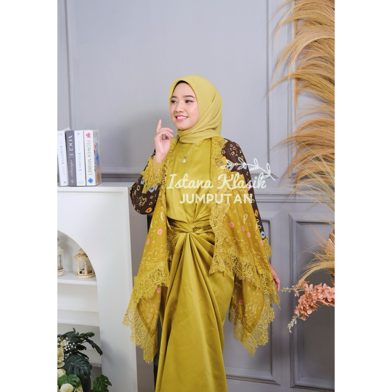 GAMIS JUMPUTAN PALEMBANG CALIA ONESET LILIT JUMPUTAN DRESS KAFTAN GAMIS JUMPUTAN KOMBINASI BY ISTANA