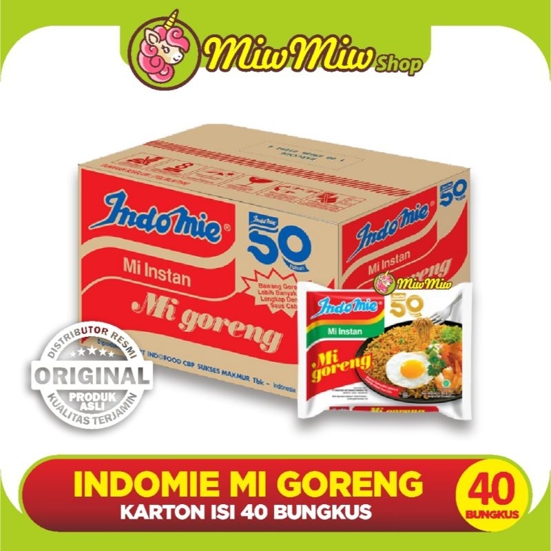 

INDOMIE - Mie Instant / Mi Instan (Grosir - Karton/ Dus isi 40 Bungkus) AQ