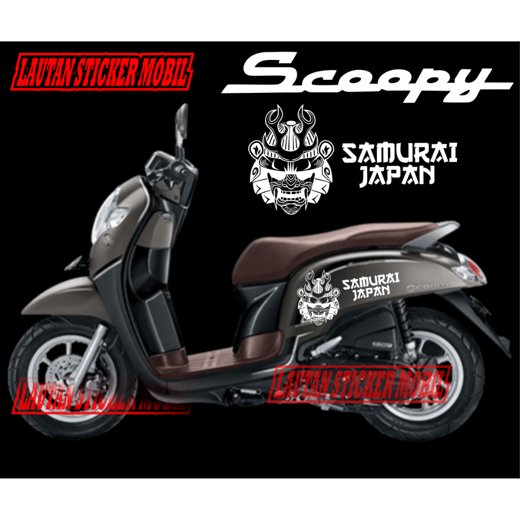CUTTING STICKER MONTOR HONDA SCOOPY STIKER STRIPING SCOOPY STIKER SAMURAI JAPAN