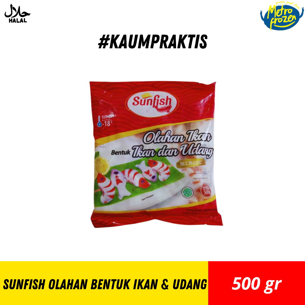 

SUNSIFH Bentuk Ikan & Udang 500gr //olahan ikan bentuk udang & ikan //ikan olahan instan Banjarmasin