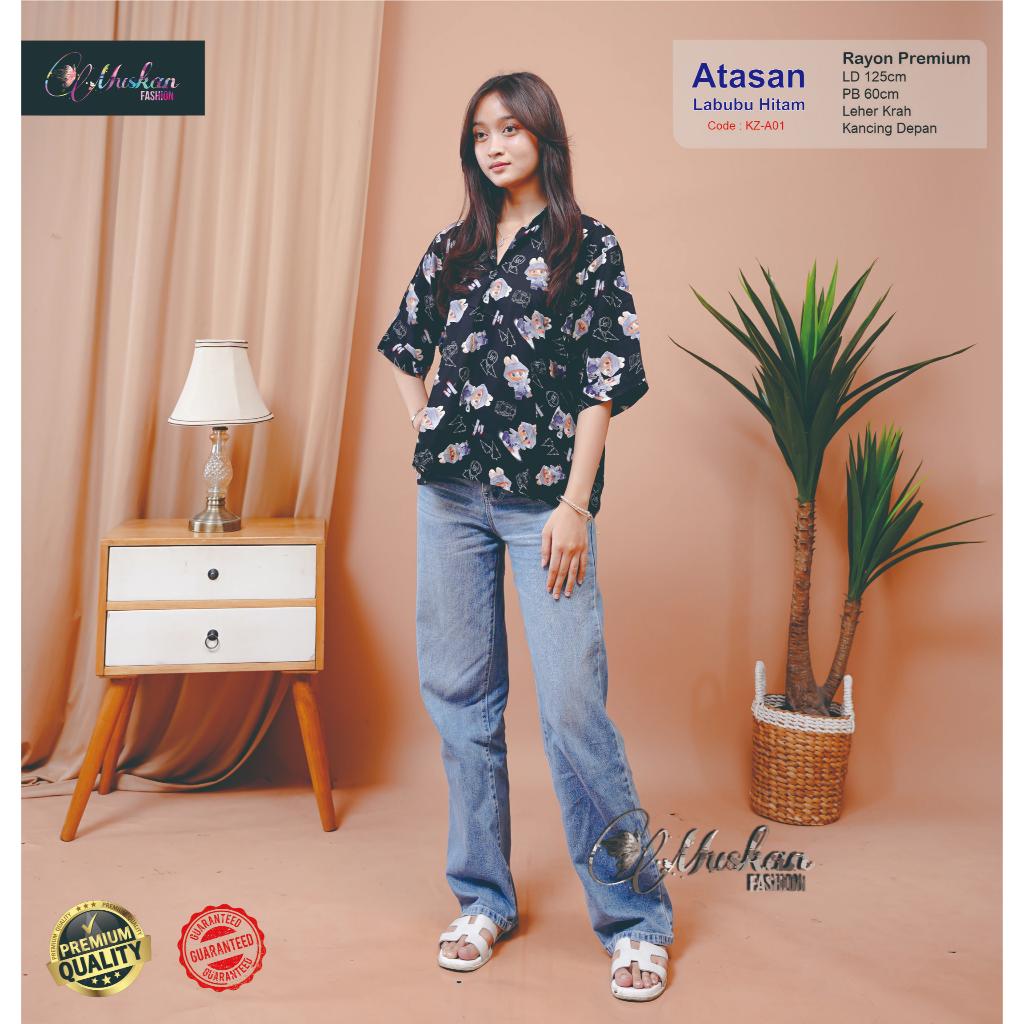 BRANDNEW !!! Labubu Hitam Atasan Piyama Kekinian Rayon PREMIUM halus lembut