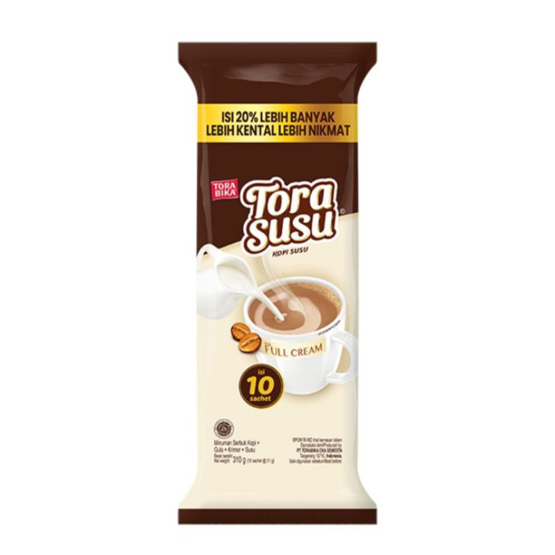 

TORABIKA Tora Susu Kopi Instan Full Cream Sachet 10 x 31 g