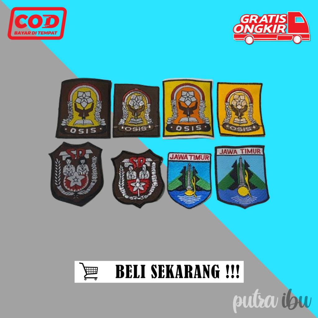 Bet Badge Bordir dan woven SD SMP SMA