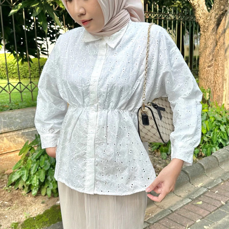 Kemeja Blouse Embroidery Preloved