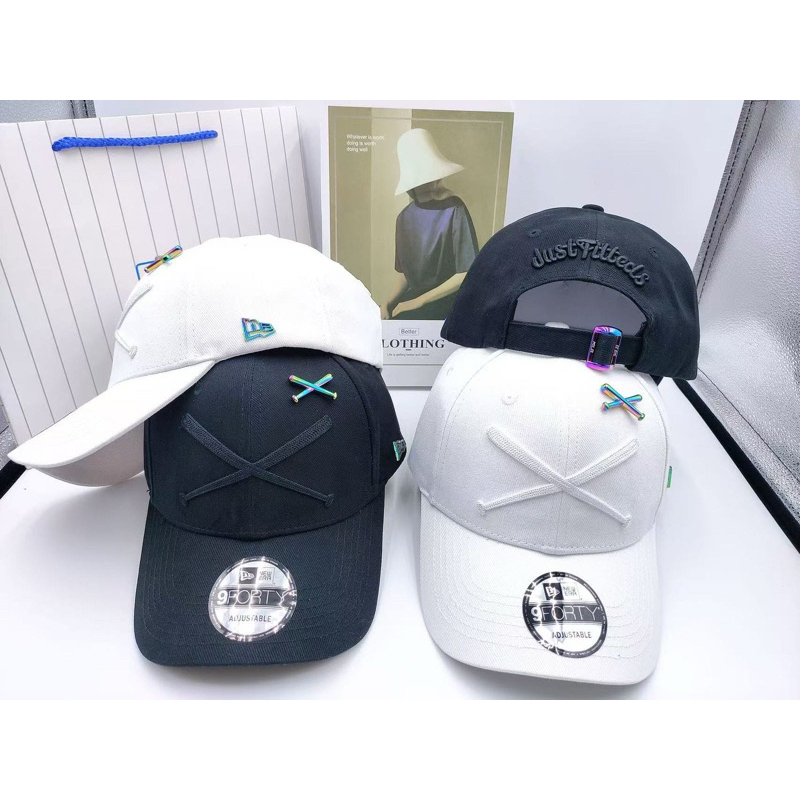 Topi baseball unisex X Premium import NY plat rainbow