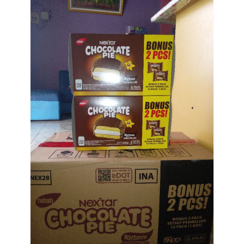 

NEXTAR CHOCOLATE PIE RICHOCO MARSHMALLOW 1BOX isi 12+2