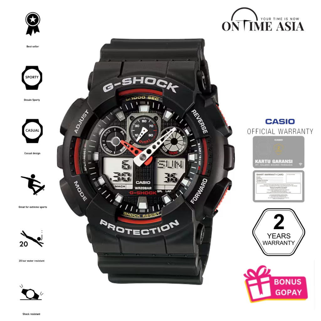 Casio G-Shock GA-100-1A4DR / GA100-1A4 Original & Garansi