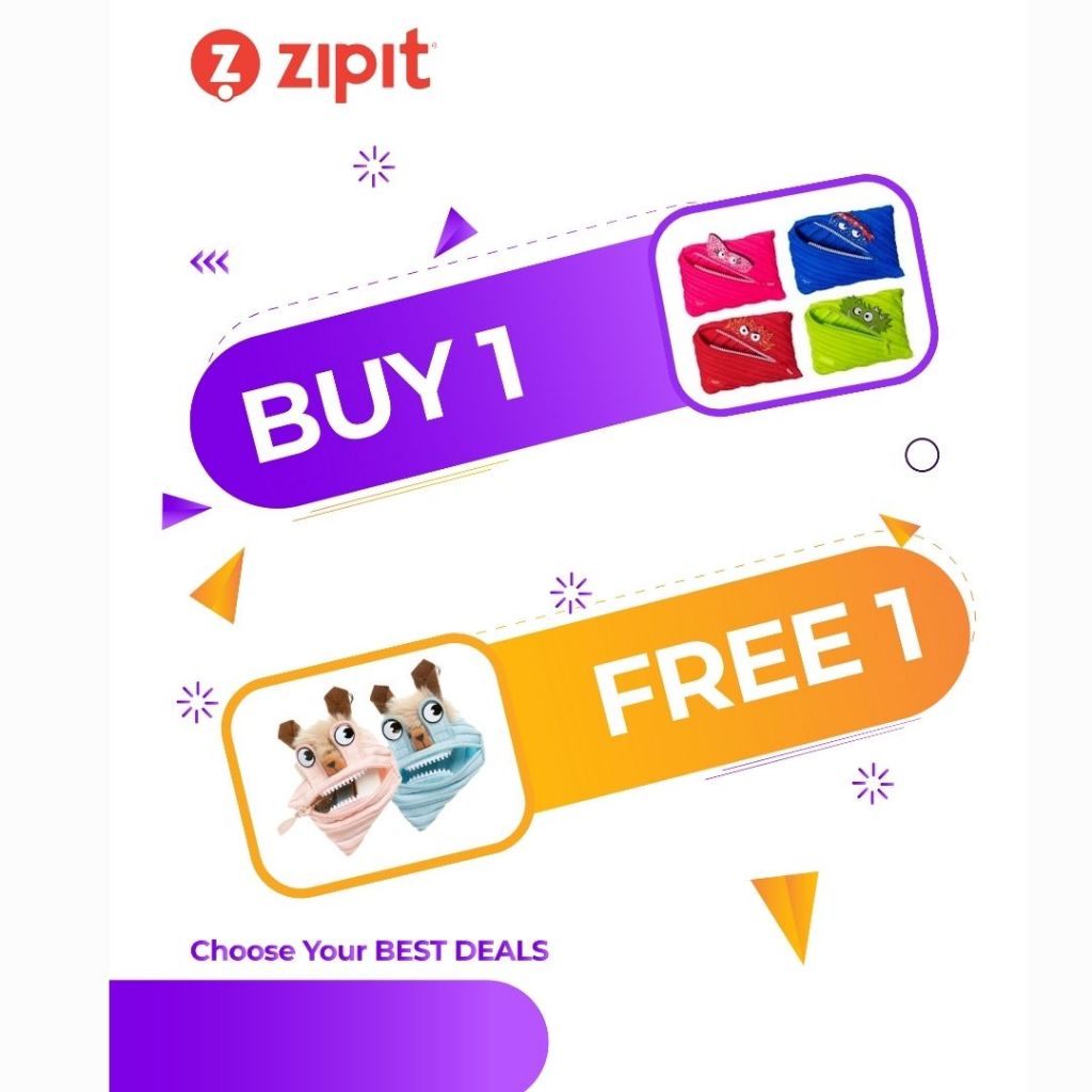 

[B1G1] Zipit Talking Monster Jumbo Pouch - Biru + Zipit Lola Mini Pouch