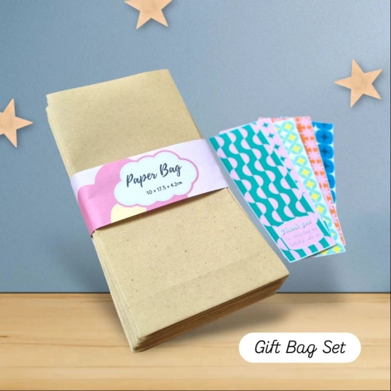 

Paper Bag & Sticker Set untuk Goodie Bag