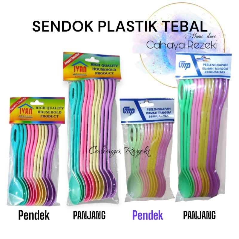 [ 12 Sendok ] Sendok plastik Tebal Merk Ivan & GMP | Sendok es plastik | Sendok Jus Plastik | Sendok