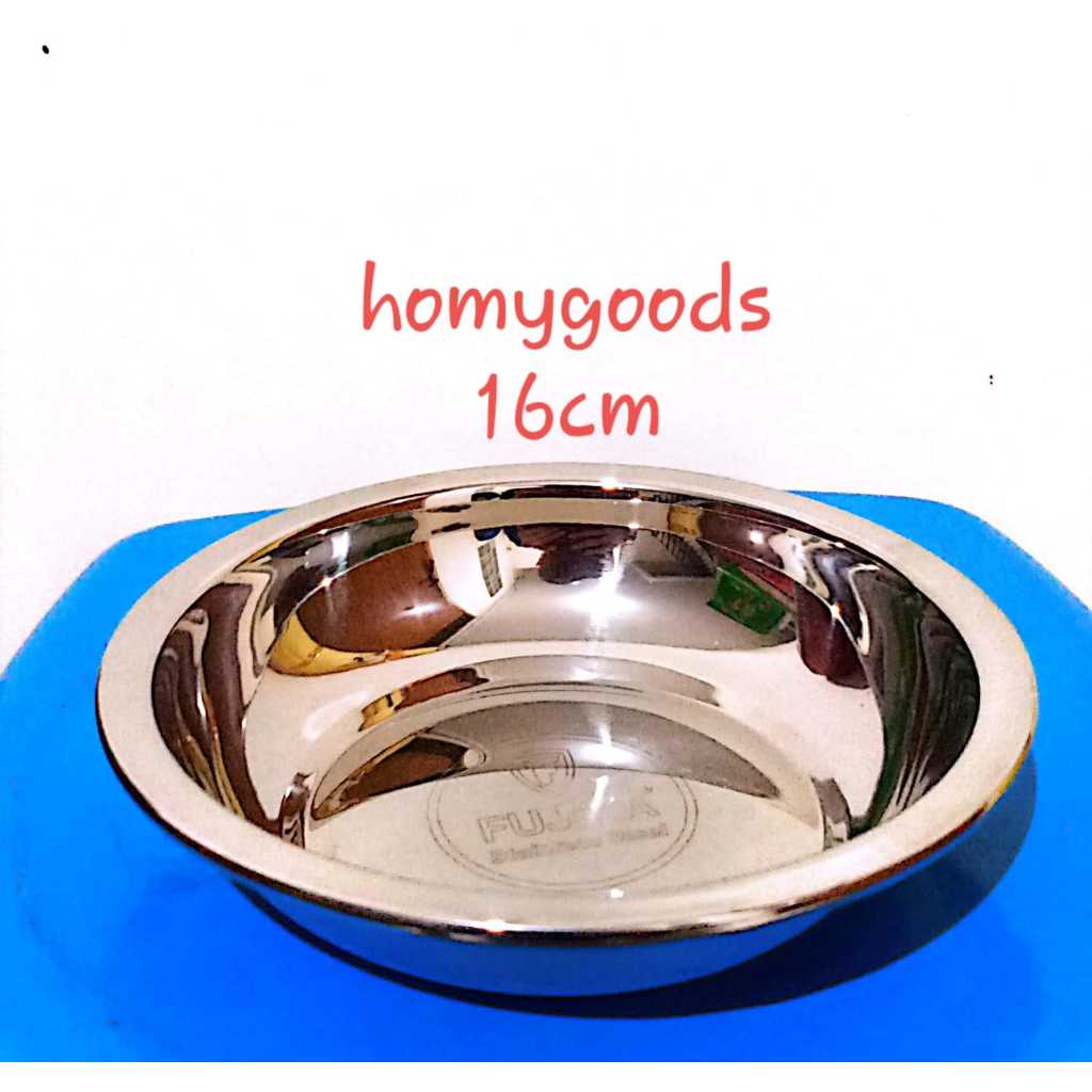FUJIKA Mangkok stainless steel / Mangkok kobokan / Baskom stainless steel 16cm TEBAL