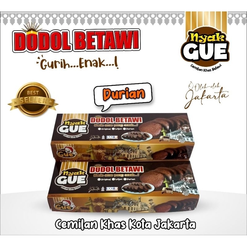 

RB Dodol Khas Betawi Nyak Gue Oleh-Oleh Jakarta Khas Betawi 200g 3 Varian Rasa: Original Wijen