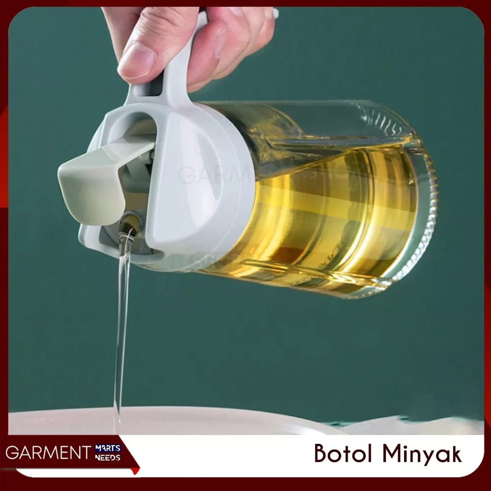 Botol Minyak Goreng 650 ML Wadah Minyak Kaca Bottle Oil Pot Tempat Penyimpanan Minyak Cuka Bumbu Kec