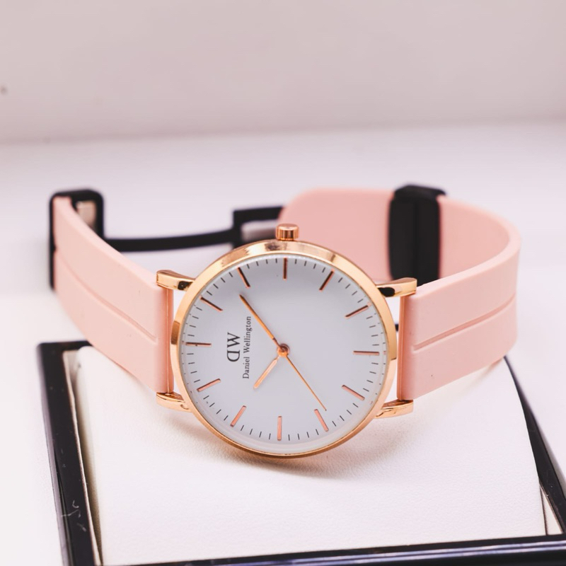 ( BISA COD ) Jam Tangan Wanita Pria DW Rubber Tali Karet Model Magnet Jam Tangan Fashion Cewek Cowok