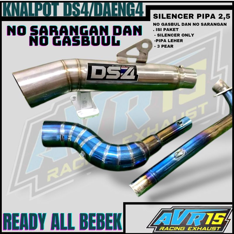 KNALPOT DS4/DAENG4 JUPITER VEGA REVO BLADE SUPRA SMAS KIRANA GREND LEGENDA DLL