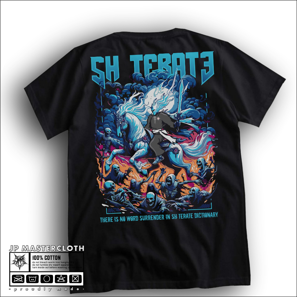 Kaos sh terate kuda biru sablon plastisol