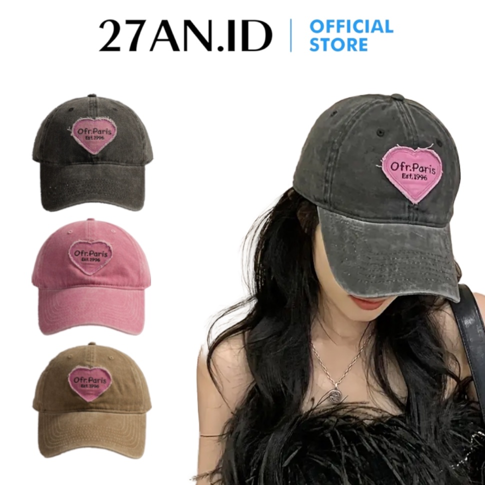 Toko Spesial  27ANID  Topi Baseball H571 Baseball Cap Premium Uni hitam Bordir original love Bahan k