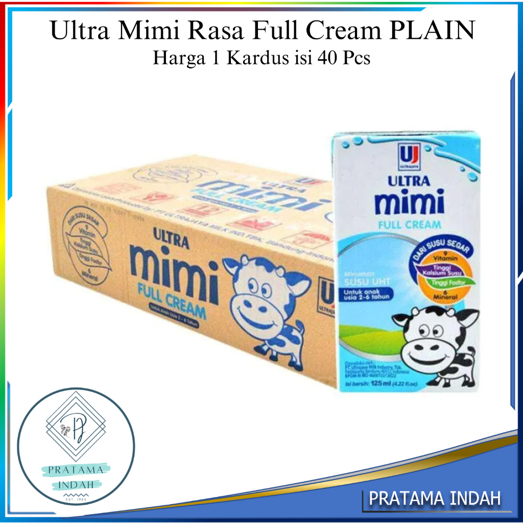 

Susu Ultra Mimi Full Cream Plain 125ml (kemasan 1 karton=40pcs) HARGA GROSIR TERMURAH