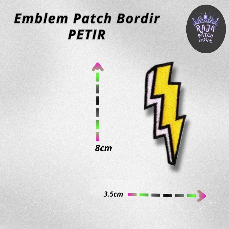 Emblem patch petir , bet petir , Patch bordir petir , emblem petir