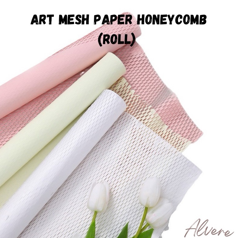 

Stock Terkini 1 Yard Art Mesh Paper Honeycomb Roll Kertas Wrapping Bouquet Bunga Buket