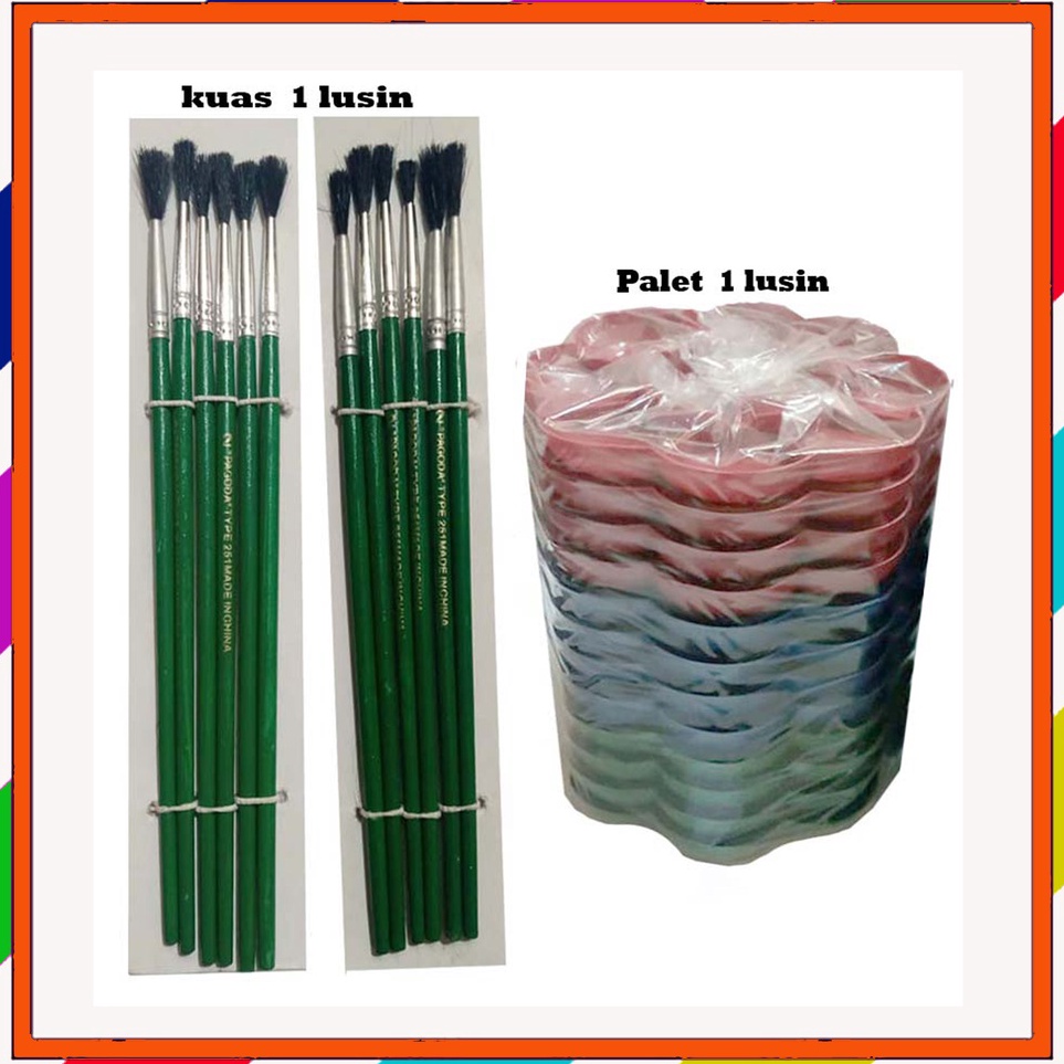 

Ready Baru Paket alat lukis kuas palet 2 lusin campur dan perlengkapan mewarnai lain nya
