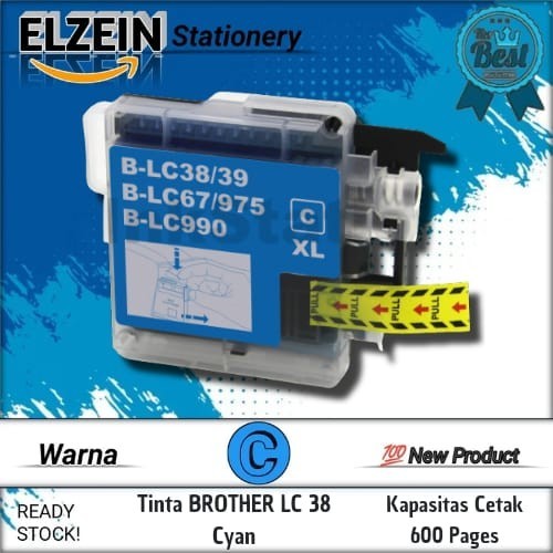 Cartridge Tinta Compatible Brother LC38 LC 38 Cyan Printer BROTHER DCP - 145C, 163C, 165C, 185C, 195