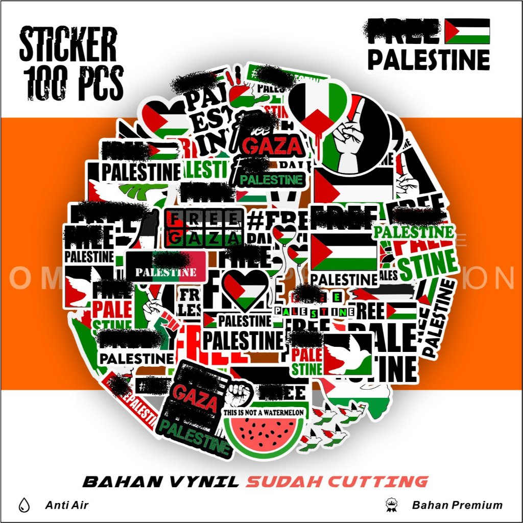 

Stiker Pack Save Palestine Vinyl Waterproof untuk Sticker Buku Journal Casing HP Laptop Tumbler