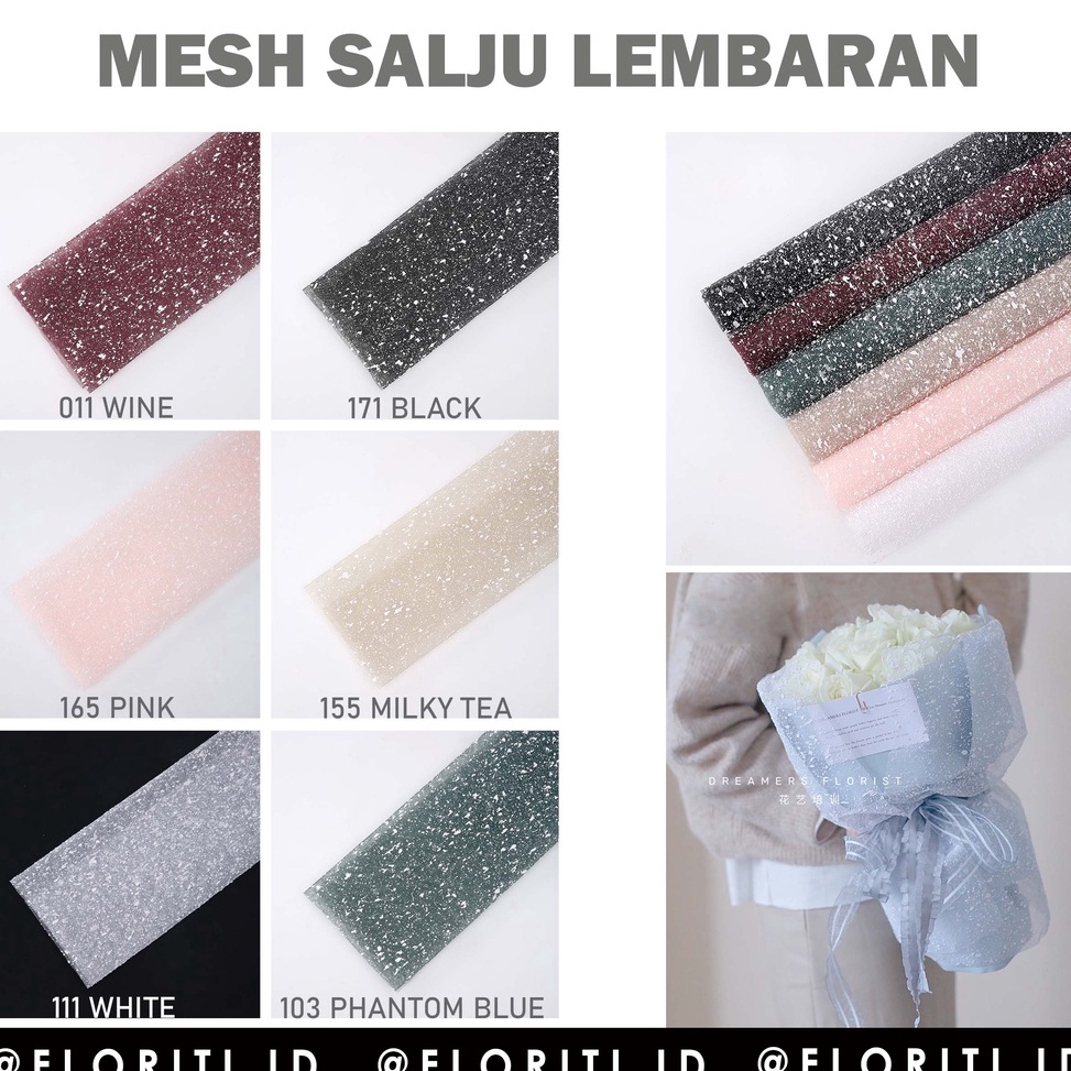 

Hadir Hari Ini 1 Lembar MeshJaring Salju Pembungkus Buket Flower Wrapping