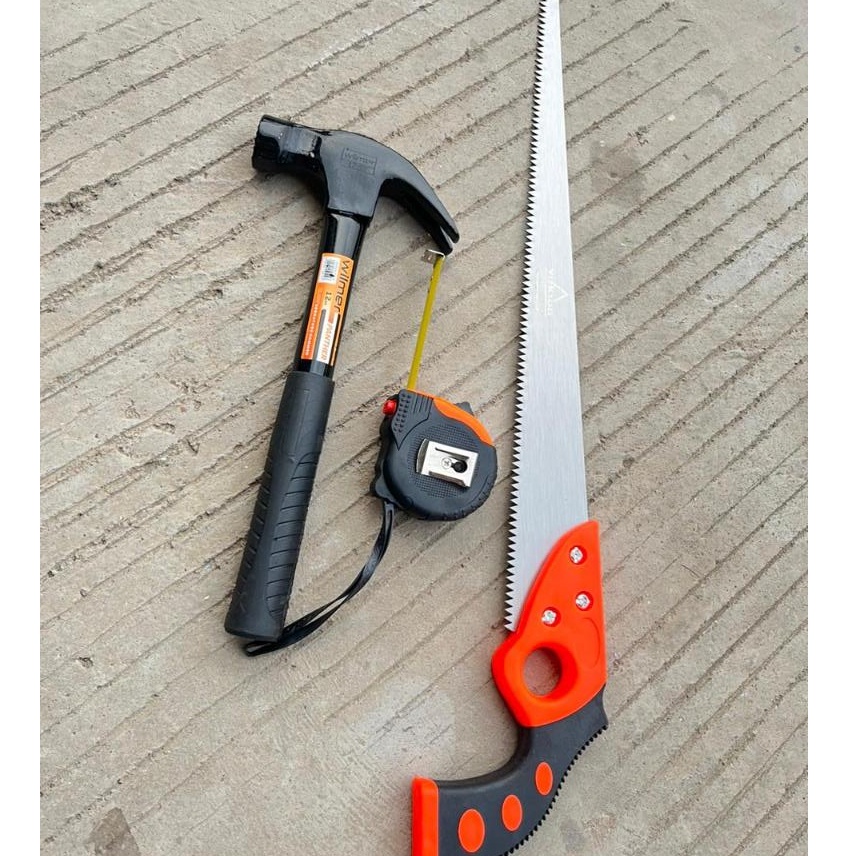 Update Terheboh  3 IN 1 YUKIDO Gergaji Kayu Compass 16 Inch  Palu gagang besi  Meteran