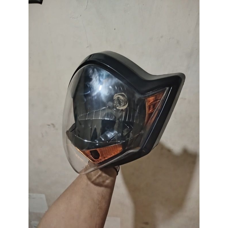 Reflektor Headlamp Lampu Depan Vixion Old Oval Custom Hitam Oranye