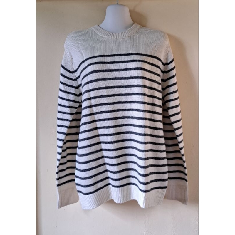 [PRELOVED/THRIFT] NIX SWEATER SWITER RAJUT KNIT STRIPES GARIS-GARIS KOREAN STYLE