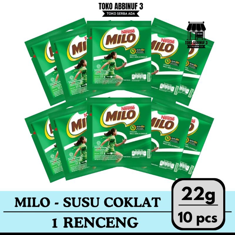 

10 PCS - MILO ACTIVE GO SUSU COKLAT SACHET @22g 1 RENCENG