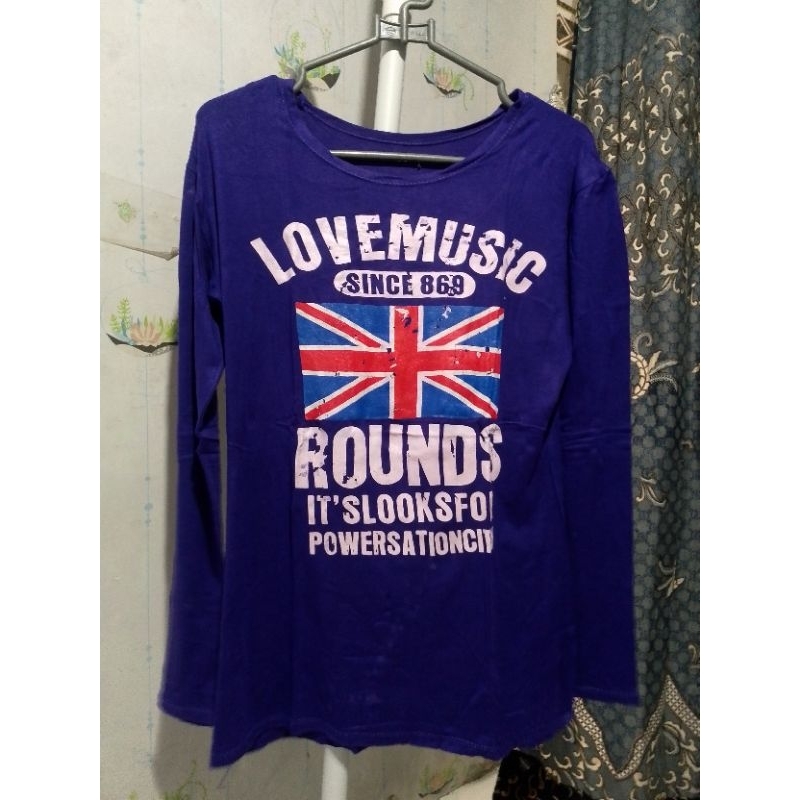 Kaos panjang wanita PL ungu terong