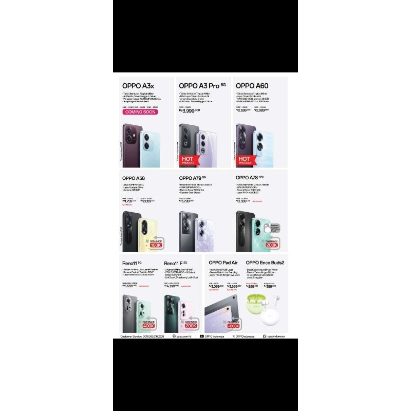 HP OPPOO A3 PRO OPOO A5 PAKET DENGAN LENGKAP