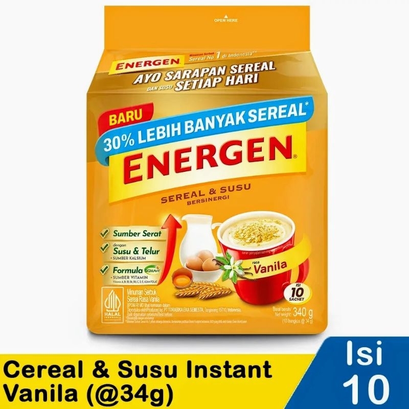 

Energen Sereal & Susu Baru 30% Lebih Banyak Serat(@34g) Isi 10 Sachet
