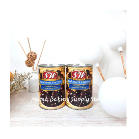 

S&W SW Dark Sweet Black Cherries Dark Cherry Ceri Hitam Kaleng 439g
