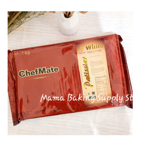 

CHEFMATE WHITE PATISSIER Compound WHITE Chocolate Cokelat Putih 1 KG