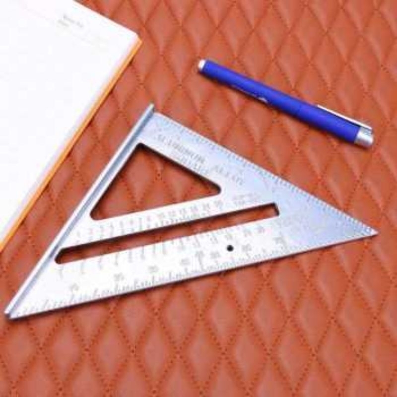

Penggaris Siku 90° Aluminium Alloy Triangle Ruler Multifungsi Bangunan