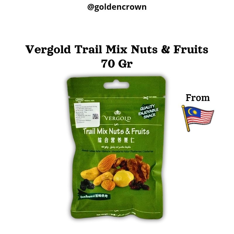 

Vergold Kacang Trail Mix Nuts & Fruits | kacang mix buah kering 70g