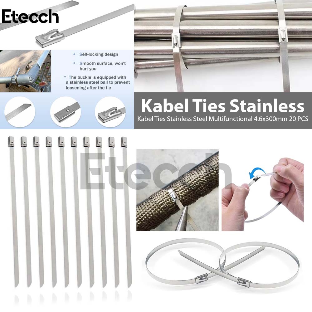 

Kabel Ties Stainless Steel Multifunctional 4.6x300mm 20 PCS