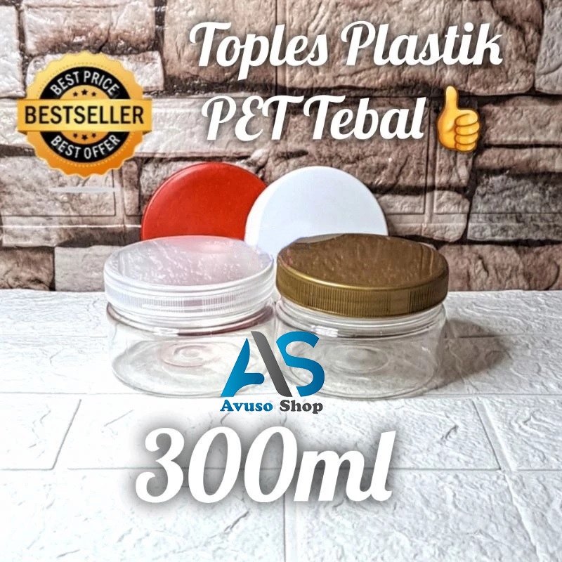 Isi 10Pcs Toples Tabung 250ml - 300ml Hampers Jar 300ml Premium Toples Plastik Cylinder Silinder Kue