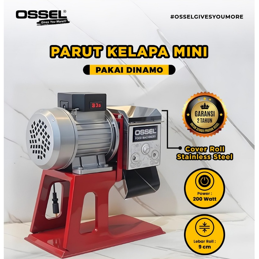 OSSEL Mesin Parut Kelapa Mini Listrik 200 Watt Parut Singkong Parutan Kelapa Listrik Parutan Kelapa 