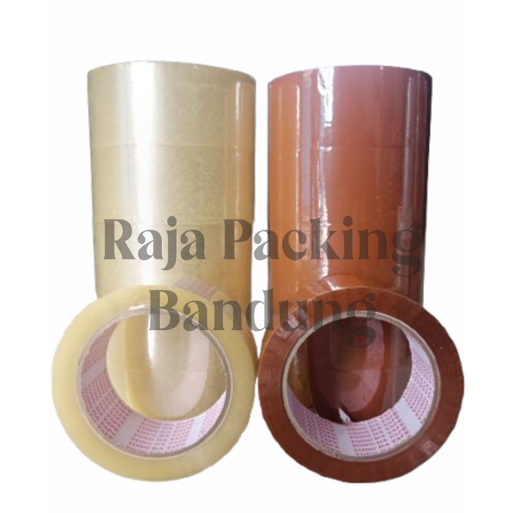 

(1 Slop/6roll) Lakban Bening - Lakban Coklat (45mm x 80m/90yard) REAL Lakban Selotip Lakban murah